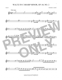 page one of Waltz In C-Sharp Minor, Op. 64, No. 2 (Violin Solo)