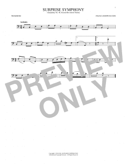 page one of The Surprise Symphony (Trombone Solo)