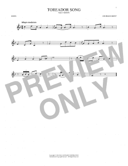 page one of Toreador Song (French Horn Solo)