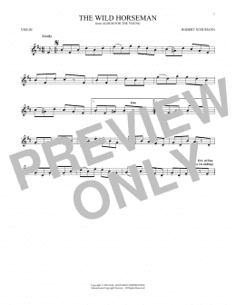 page one of The Wild Horseman (Wilder Reiter), Op. 68, No. 8 (Violin Solo)