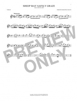page one of Sheep May Safely Graze (Violin Solo)