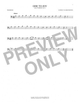 page one of Ode To Joy (Trombone Solo)