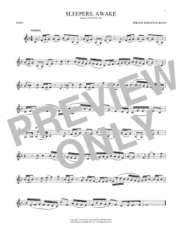 page one of Sleepers, Awake (Wachet Auf) (French Horn Solo)