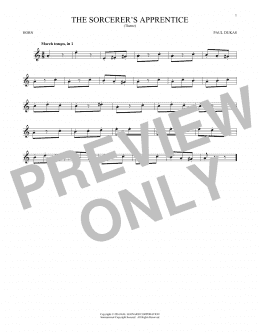 page one of The Sorcerer's Apprentice (French Horn Solo)