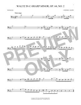page one of Waltz In C-Sharp Minor, Op. 64, No. 2 (Trombone Solo)