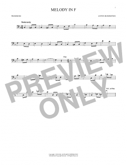 page one of Melody In F (Trombone Solo)