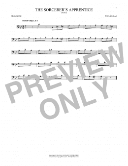 page one of The Sorcerer's Apprentice (Trombone Solo)