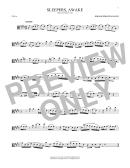 page one of Sleepers, Awake (Wachet Auf) (Viola Solo)