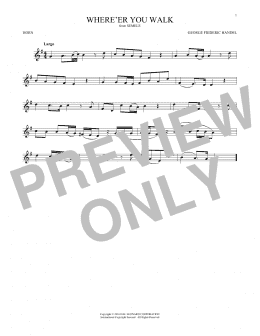 page one of Where E'er You Walk (French Horn Solo)