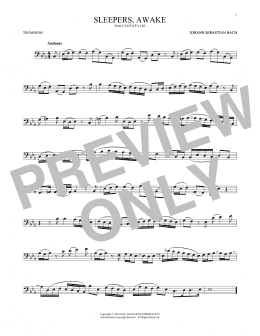 page one of Sleepers, Awake (Wachet Auf) (Trombone Solo)