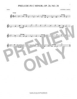 page one of Prelude, Op. 28, No. 20 (French Horn Solo)