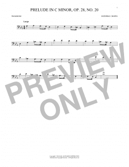 page one of Prelude, Op. 28, No. 20 (Trombone Solo)