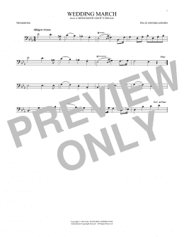 page one of Wedding March (Trombone Solo)