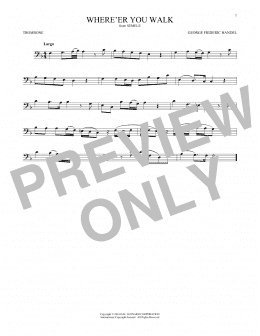 page one of Where E'er You Walk (Trombone Solo)