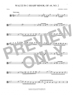 page one of Waltz In C-Sharp Minor, Op. 64, No. 2 (Viola Solo)