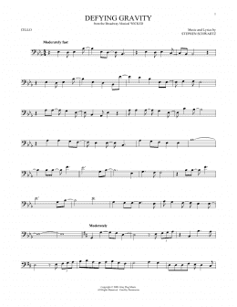 page one of Defying Gravity (from Wicked) (Cello Solo)