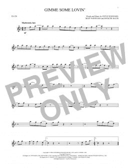page one of Gimme Some Lovin' (Flute Solo)