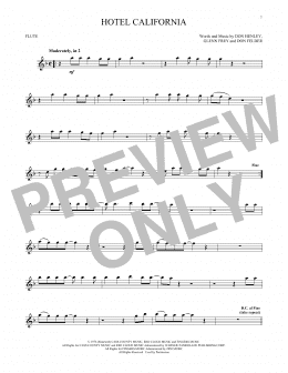 page one of Hotel California (Flute Solo)
