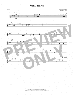 page one of Wild Thing (Flute Solo)