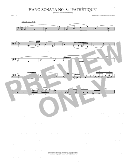 page one of Adagio Cantabile, Op. 13 (Cello Solo)