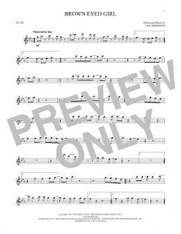page one of Brown Eyed Girl (Flute Solo)