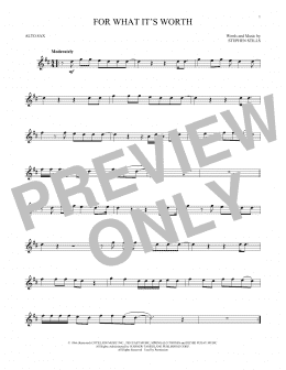 page one of For What It's Worth (Alto Sax Solo)