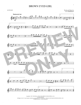 page one of Brown Eyed Girl (Alto Sax Solo)