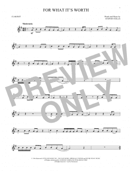 page one of For What It's Worth (Clarinet Solo)
