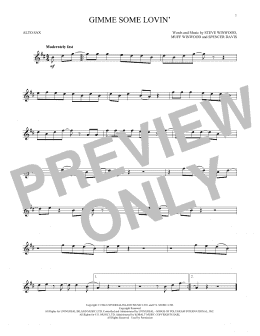 page one of Gimme Some Lovin' (Alto Sax Solo)