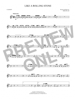 page one of Like A Rolling Stone (Clarinet Solo)