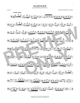 page one of Badinerie (Suite No. 2) (Cello Solo)