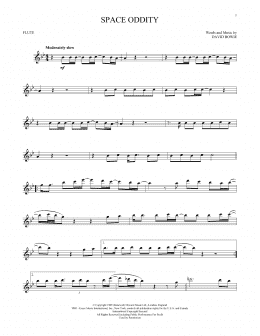 page one of Space Oddity (Flute Solo)