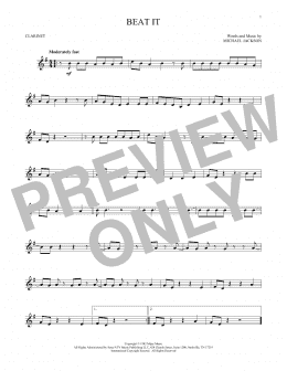 page one of Beat It (Clarinet Solo)