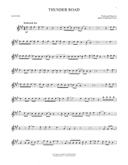 page one of Thunder Road (Alto Sax Solo)