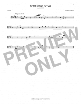 page one of Toreador Song (Viola Solo)