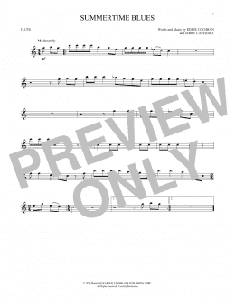 page one of Summertime Blues (Flute Solo)
