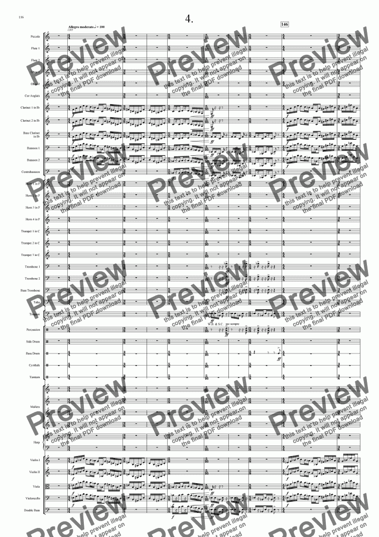 page one of Symphony No 22 4th movement