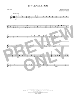 page one of My Generation (Clarinet Solo)
