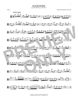 page one of Badinerie (Suite No. 2) (Viola Solo)