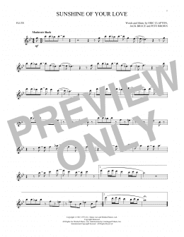 page one of Sunshine Of Your Love (Flute Solo)