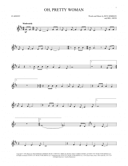 page one of Oh, Pretty Woman (Clarinet Solo)