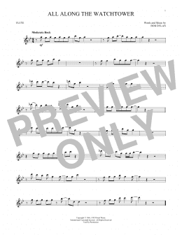 page one of All Along The Watchtower (Flute Solo)