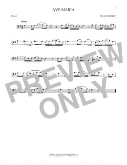 page one of Ave Maria, Op. 52, No. 6 (Cello Solo)