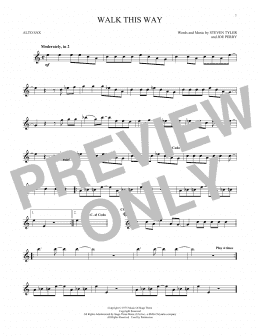 page one of Walk This Way (Alto Sax Solo)