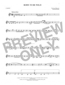 page one of Born To Be Wild (Clarinet Solo)