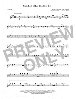 page one of Smells Like Teen Spirit (Alto Sax Solo)