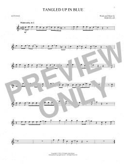 page one of Tangled Up In Blue (Alto Sax Solo)