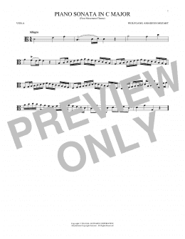 page one of Piano Sonata In C Major (Viola Solo)