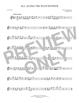 page one of All Along The Watchtower (Alto Sax Solo)