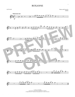 page one of Roxanne (Alto Sax Solo)